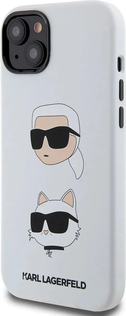 Karl Lagerfeld iPhone 15 Plus Hoesje - Ikonik Monogram - Wit
