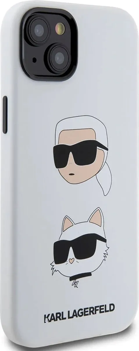 Karl Lagerfeld iPhone 15 Plus Hoesje - Ikonik Monogram - Wit