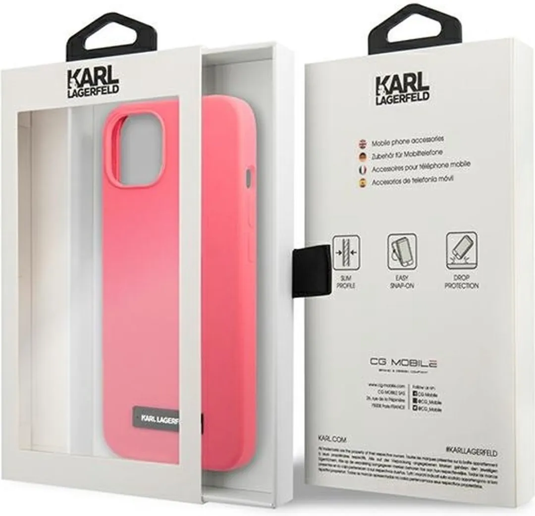 Karl Lagerfeld KLHCP13MSLMP1PI iPhone Hoesje - Fuchsia - 1 Pasje