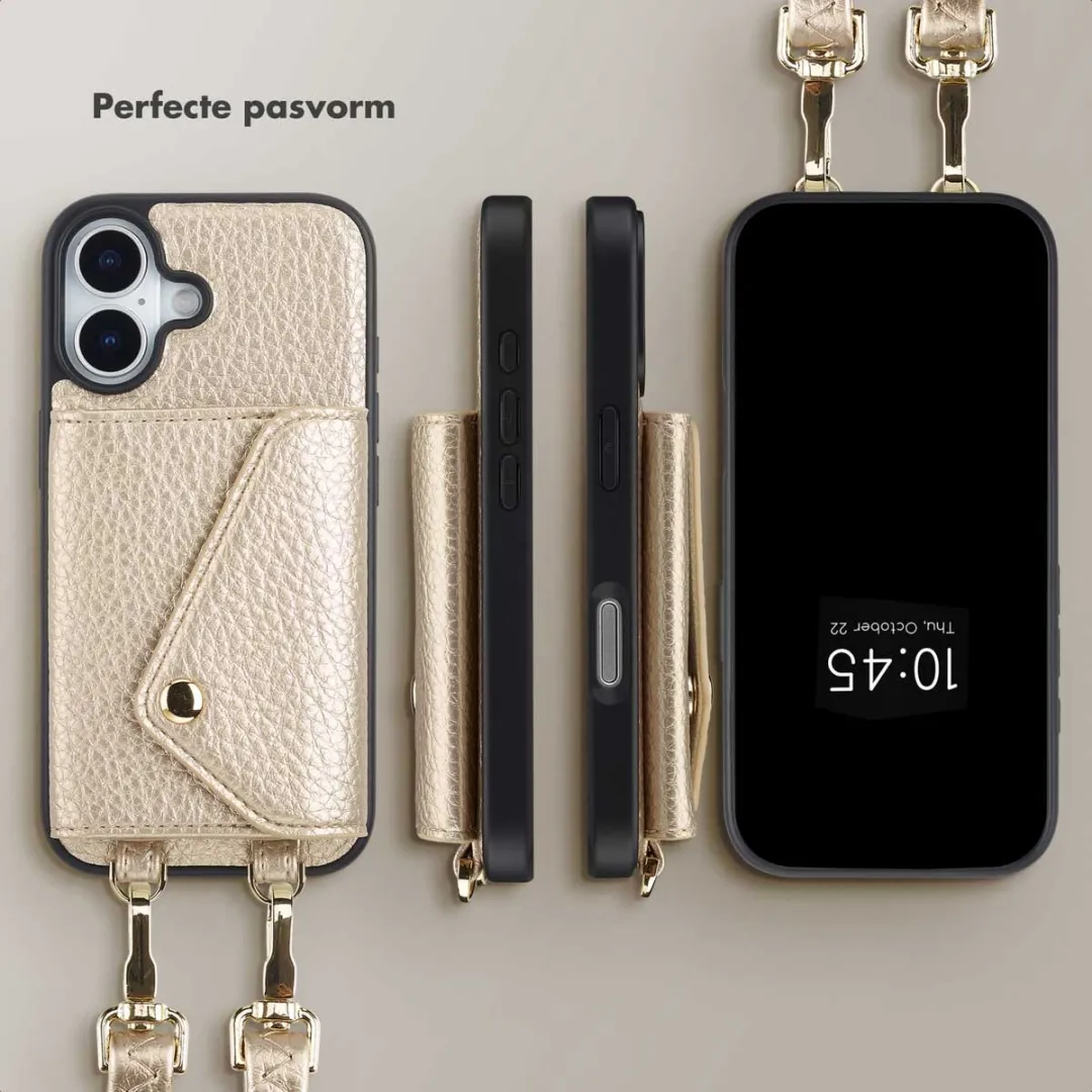 Selencia Sera Koordhoes iPhone 17 - Champagne - 3 Pasjes - afbeelding 6 van 6
