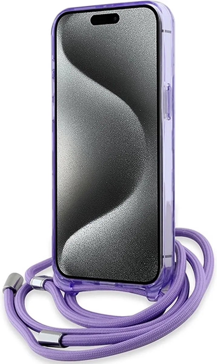 Karl Lagerfeld IML Crossbody Monogram Head MagSafe Hoesje - iPhone 15 Pro - Paars