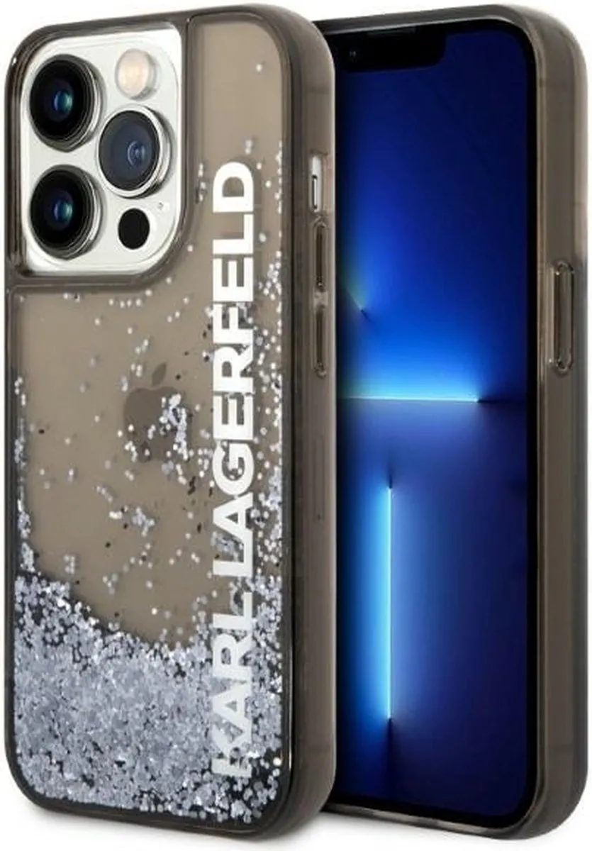 Karl Lagerfeld KLHCP14LLCKVK iPhone 14 Pro Hardcase - Zwart Glitter - afbeelding 6 van 6