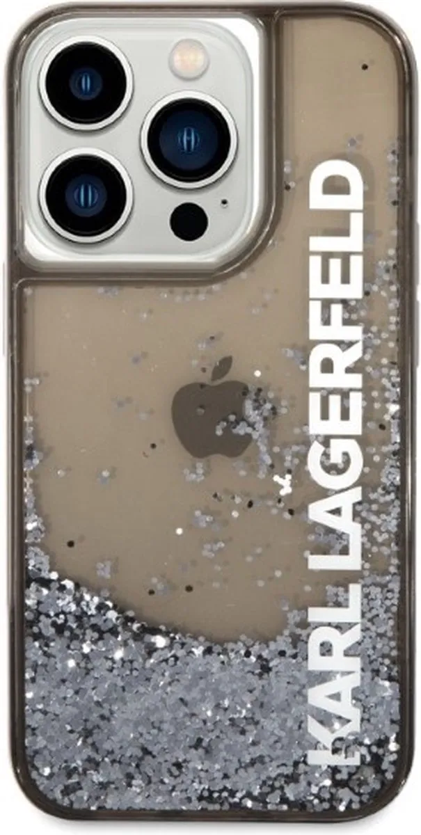 Karl Lagerfeld KLHCP14LLCKVK iPhone 14 Pro Hardcase - Zwart Glitter