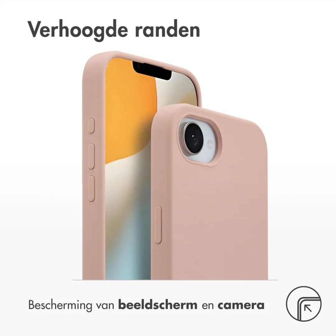 Accezz Hoesje iPhone 16e Liquid Silicone Roze - MagSafe