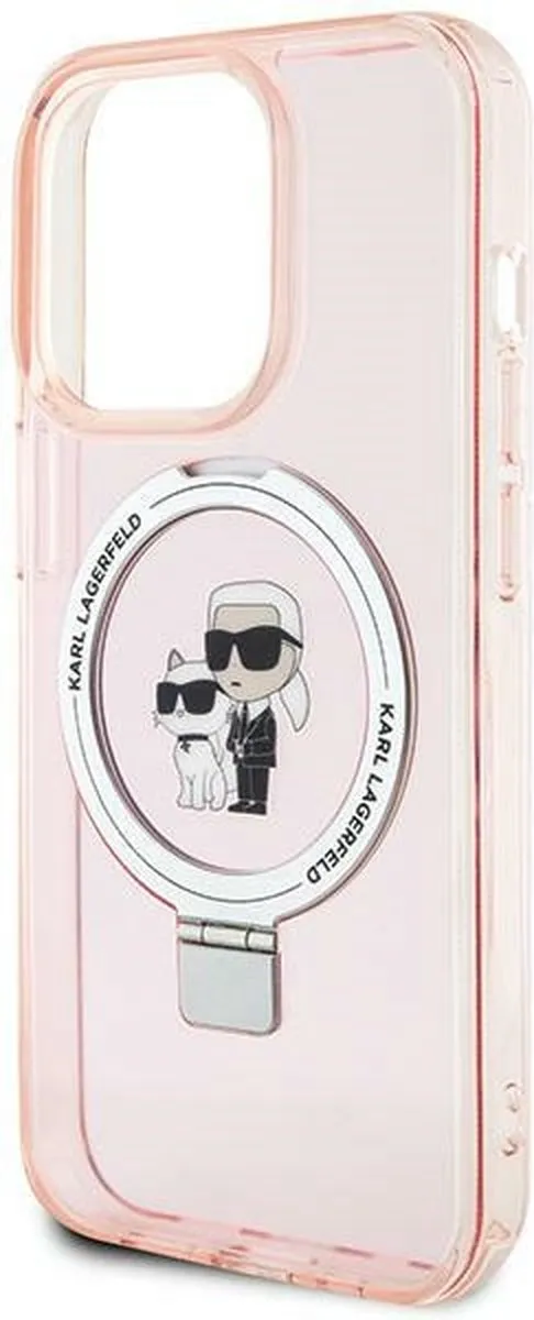 Karl Lagerfeld Ring Stand Karl & Choupette iPhone 15 Pro Hoes