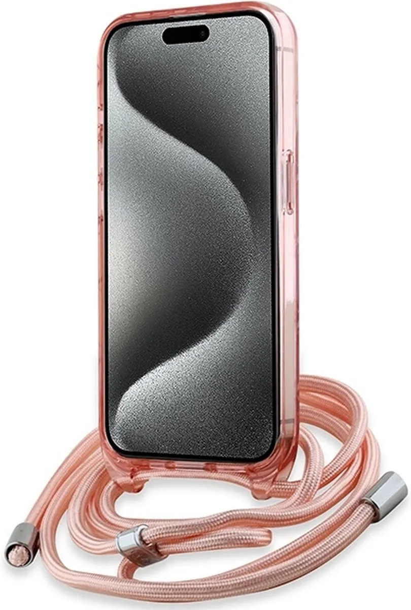 Karl Lagerfeld IML Crossbody Monogram MagSafe Hoesje iPhone 15 Pro - Roze