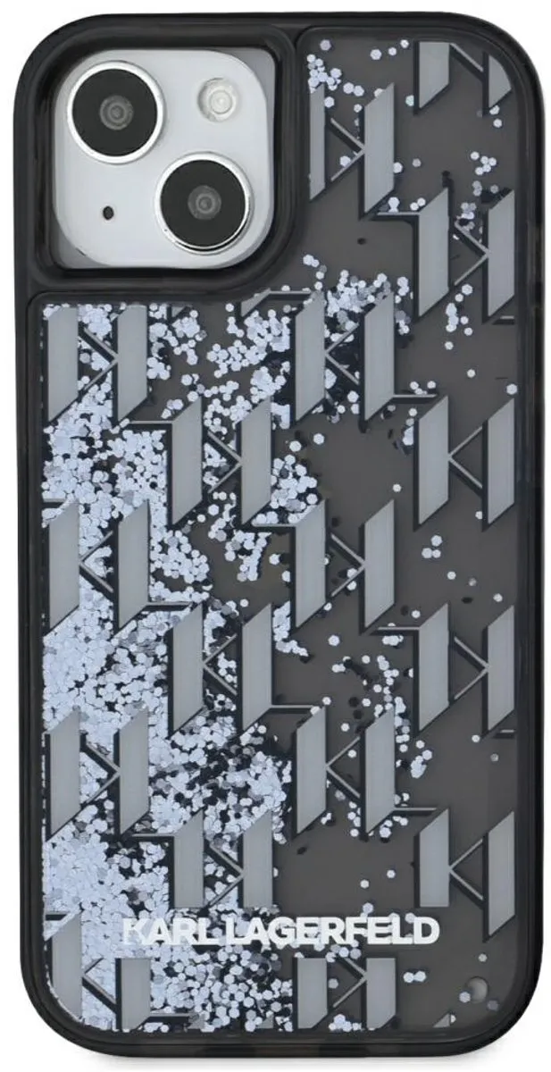 Karl Lagerfeld Case Liquide Glitter Monogram Gradient iPhone 15 - Transparent - afbeelding 6 van 6