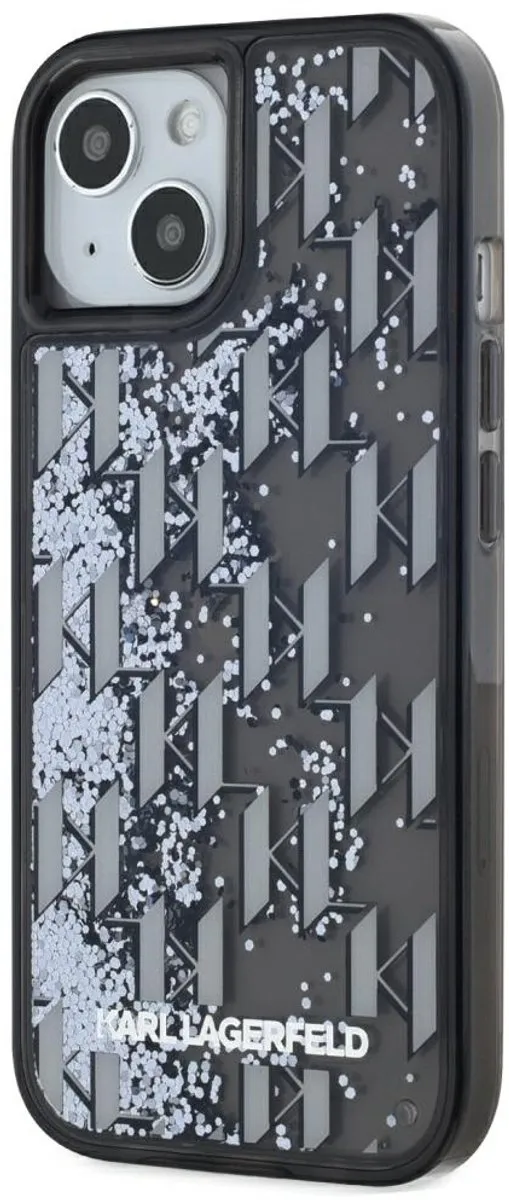 Karl Lagerfeld Case Liquide Glitter Monogram Gradient iPhone 15 - Transparent