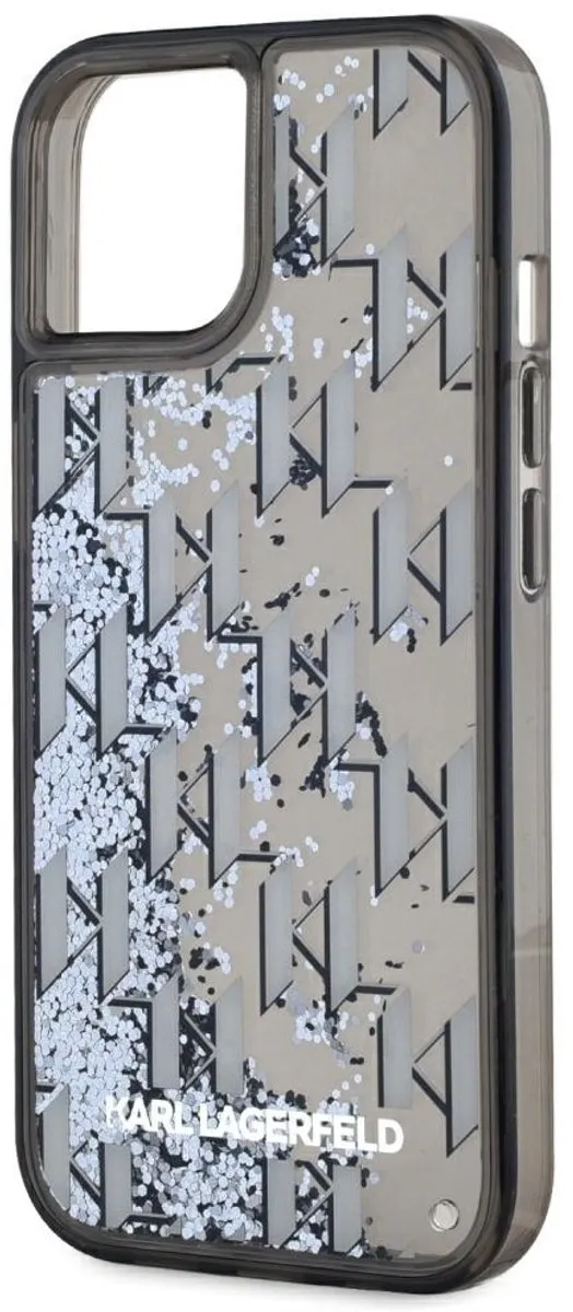 Karl Lagerfeld Case Liquide Glitter Monogram Gradient iPhone 15 - Transparent