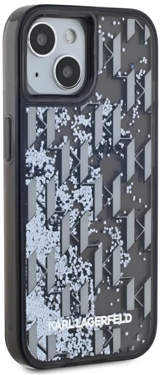Karl Lagerfeld Case Liquide Glitter Monogram Gradient iPhone 15 - Transparent