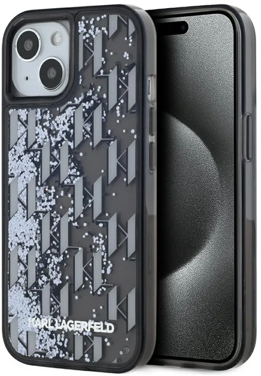 Karl Lagerfeld Case Liquide Glitter Monogram Gradient iPhone 15