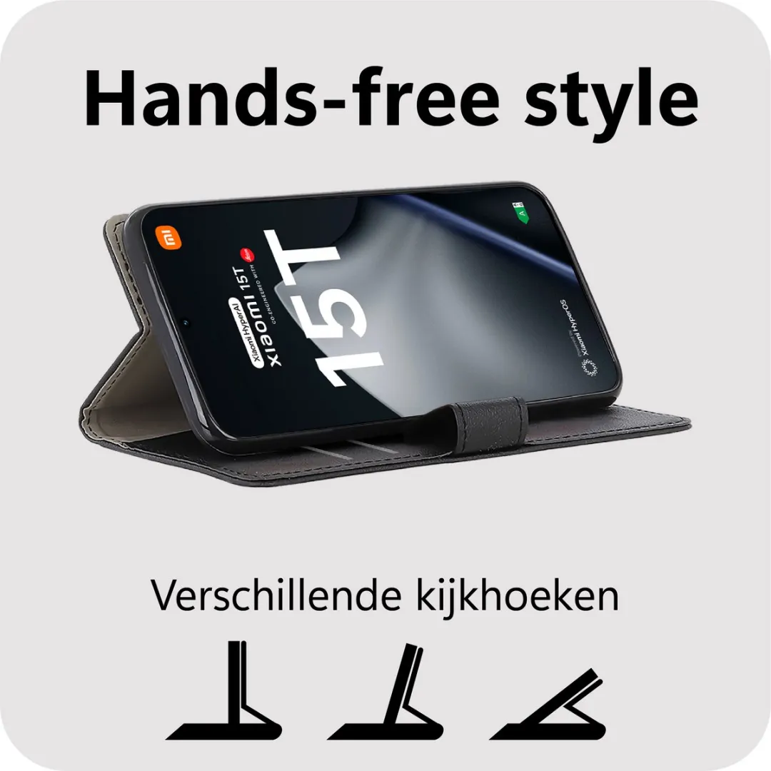 Just in Case Bookcase Classic MXM2826CW1 Hoesje - Xiaomi 15T - 2 Pasjes - Zwart