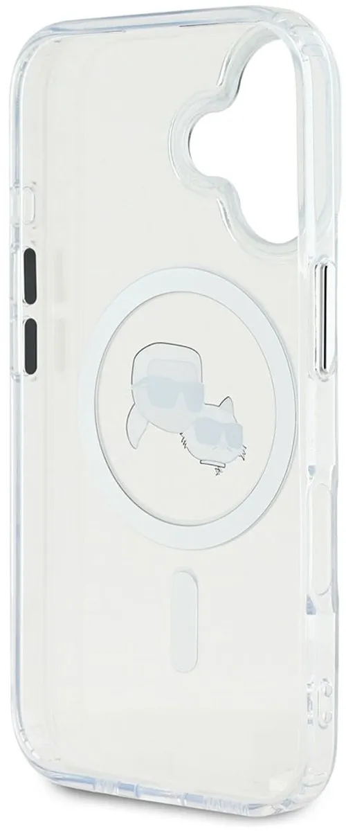 Karl Lagerfeld iPhone 16 Backcover - MagSafe - KLHMP16SHLSKCH - Transparant/Wit
