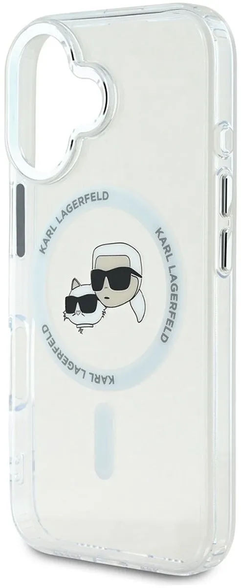 Karl Lagerfeld iPhone 16 Backcover - MagSafe - KLHMP16SHLSKCH - Transparant/Wit - afbeelding 6 van 6