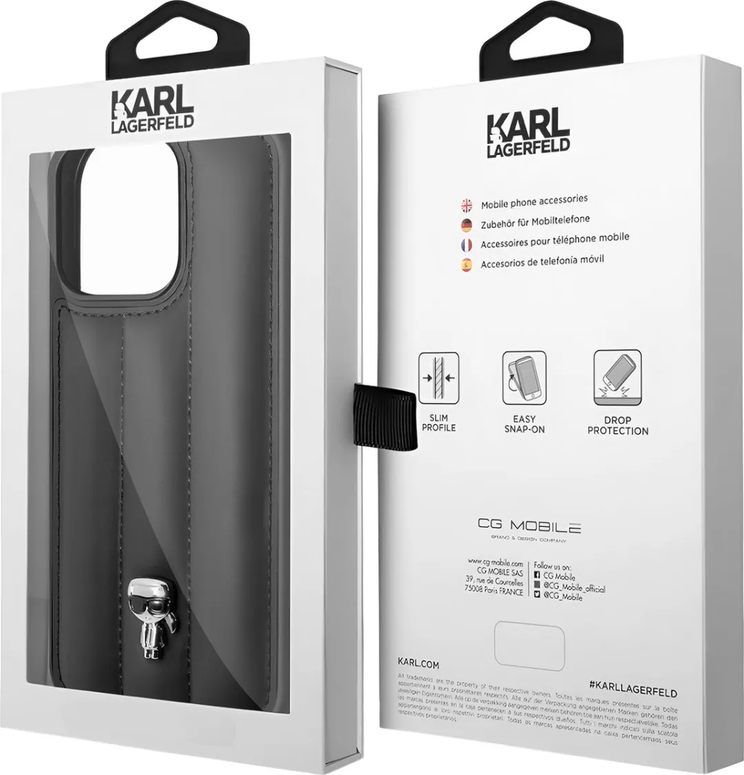 Karl Lagerfeld iPhone 14 Pro Backcase - Effen Zwart - MagSafe