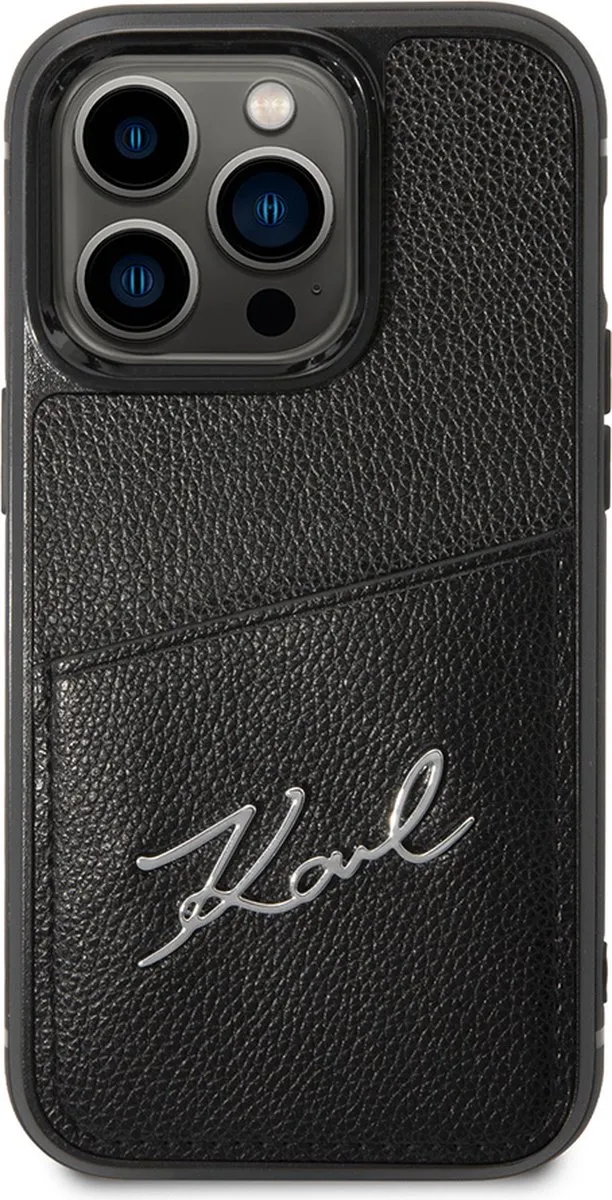 Karl Lagerfeld iPhone 14 Pro Backcase - Effen Zwart - MagSafe