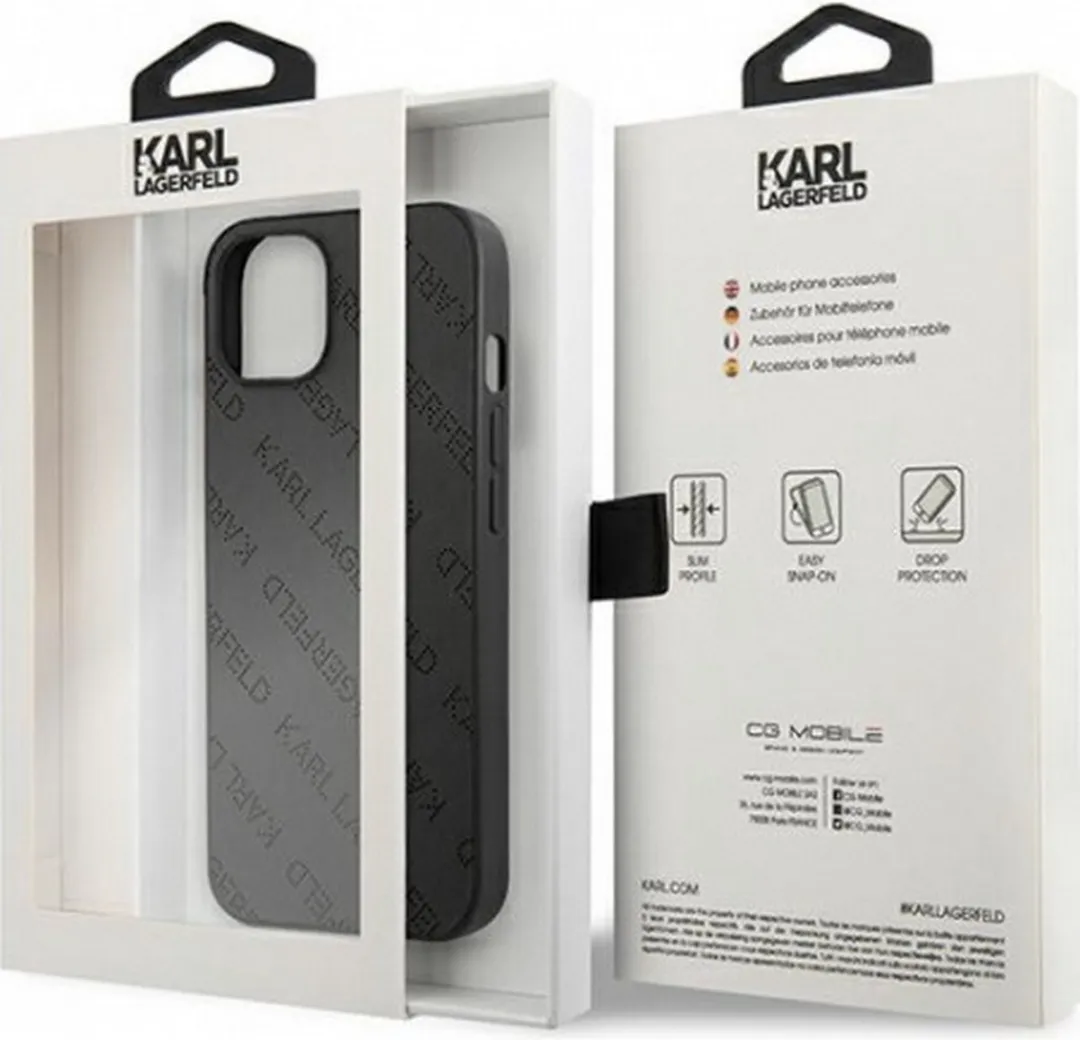 Karl Lagerfeld Perforated Allover Back Case iPhone 13 Mini - Zwart