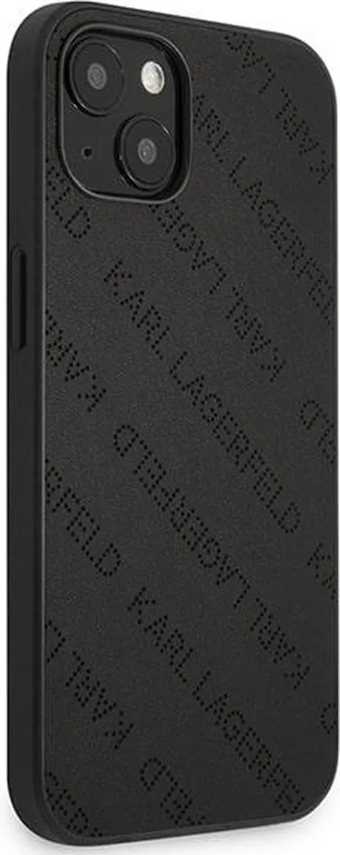 Karl Lagerfeld Perforated Allover Back Case iPhone 13 Mini - Zwart