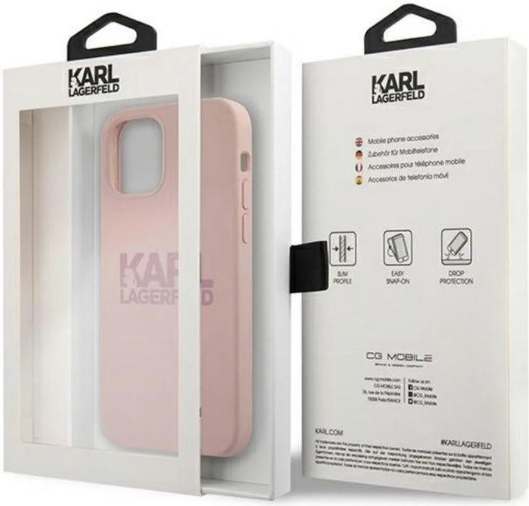 Karl Lagerfeld Silicone Back Case Roze - iPhone 12 Pro Max