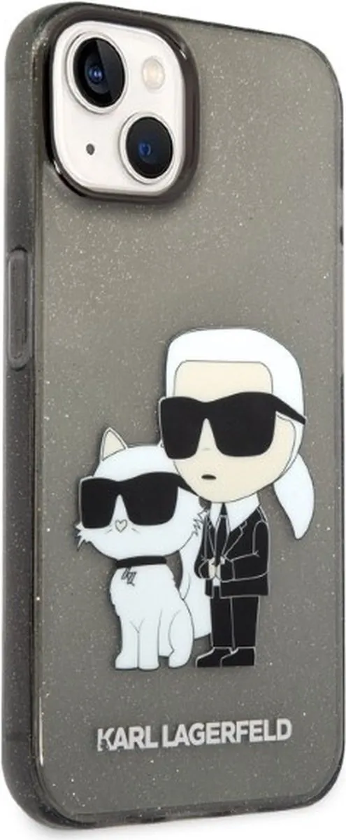 Karl Lagerfeld KLHCP14MHNKCTGK iPhone 14 Plus Hoesje - Gliter - Zwart