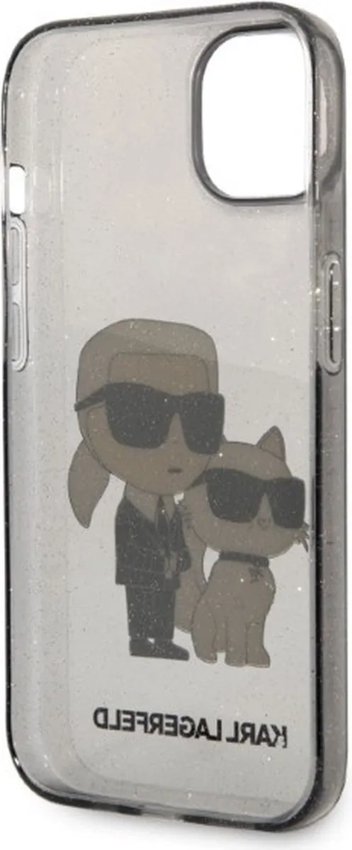 Karl Lagerfeld KLHCP14MHNKCTGK iPhone 14 Plus Hoesje - Gliter - Zwart