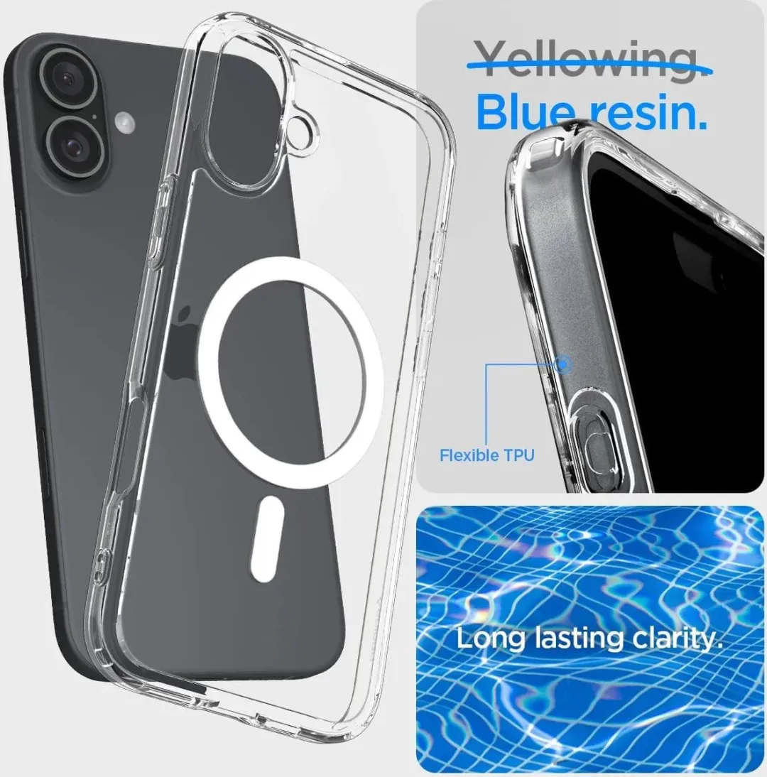Spigen iPhone 16 Back Cover Hoesje - Transparant Wit