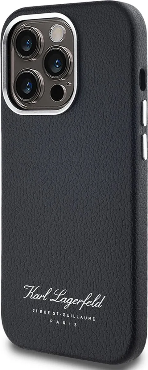 Karl Lagerfeld Backcase Hoesje iPhone 14 Pro - Effen Zwart