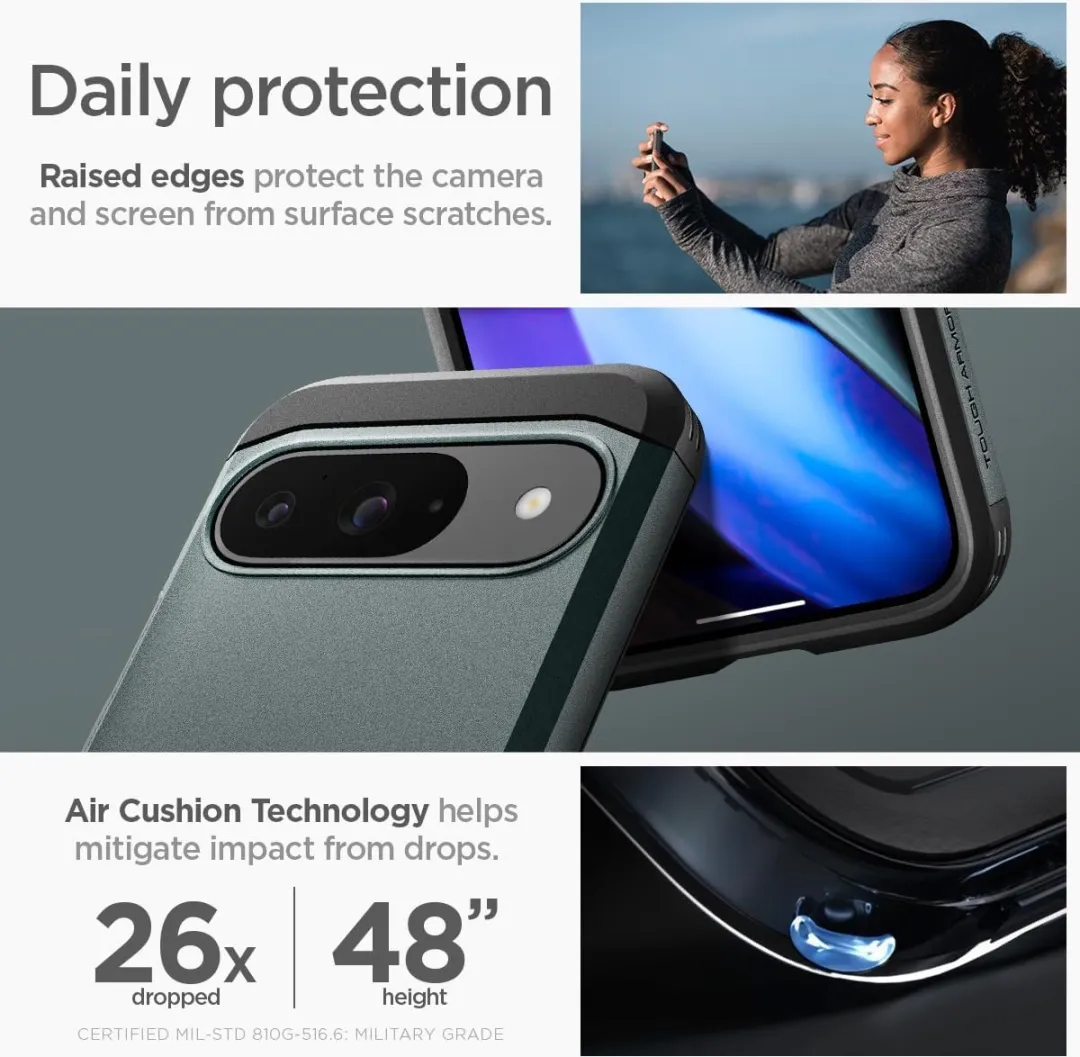 Spigen Tough Armor Hoesje Google Pixel 9/9 Pro - Groen