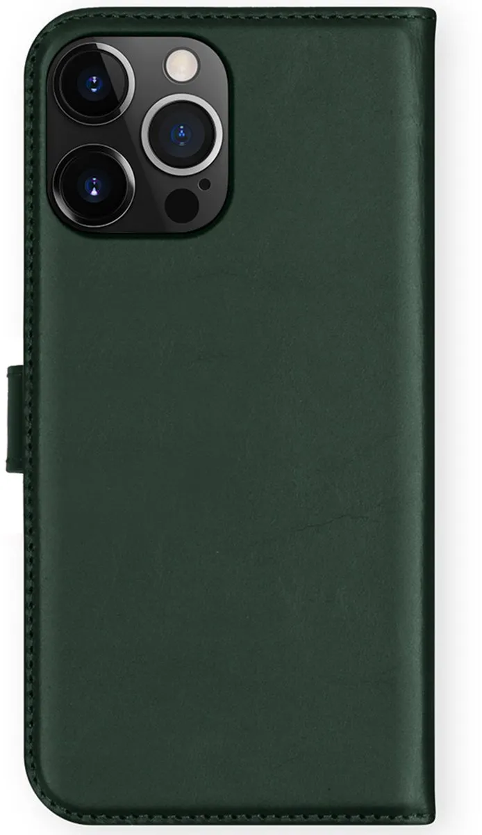 Selencia Hoesje iPhone 13 Pro Max - Groen Leder - 3 Pasjes