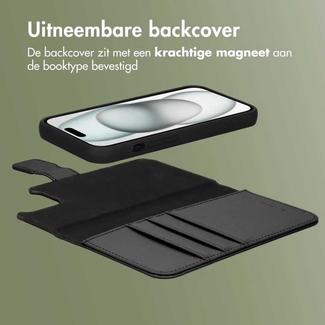 Imoshion iPhone 15 Hoesje 2-in-1 Bookcase - 3 Pasjes - Zwart