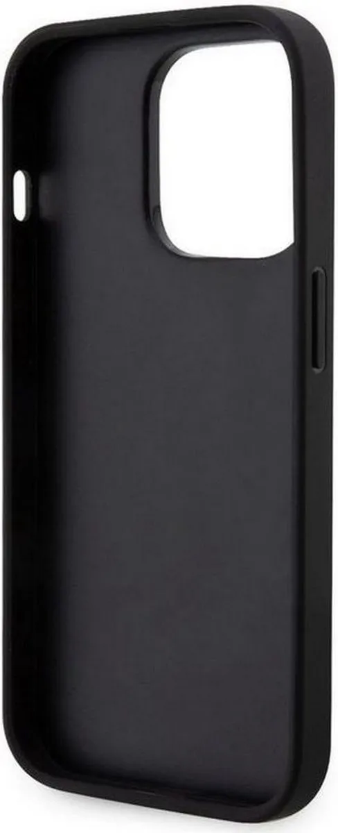 Karl Lagerfeld Saffiano Card Back Case KLHCP14MSCBK - iPhone 14 Pro - Zwart