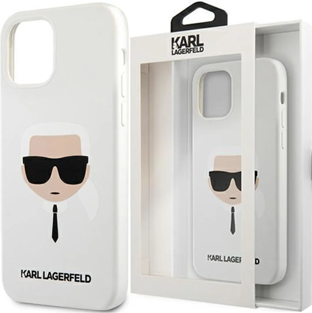 Karl Lagerfeld iPhone 12 Mini Hoesje Wit - Karl Head