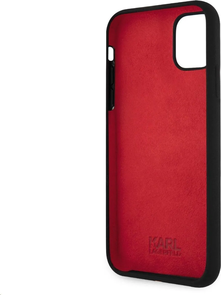 Karl Lagerfeld Silicone Back Case KLHCSIL11BK - iPhone 11 - 2 Pasjes - Zwart