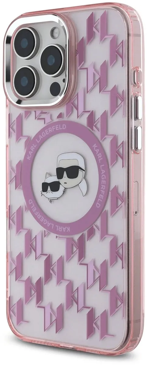 Karl Lagerfeld Backcover iPhone 16 Pro MagSafe IML Roze - 3666339318420 - afbeelding 6 van 6