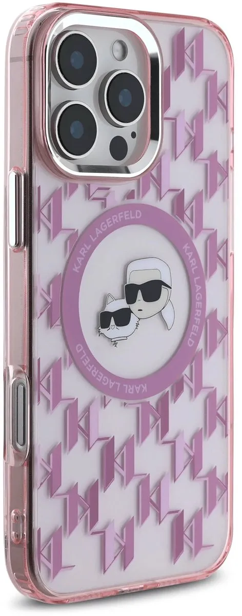 Karl Lagerfeld Backcover iPhone 16 Pro MagSafe IML Roze - 3666339318420