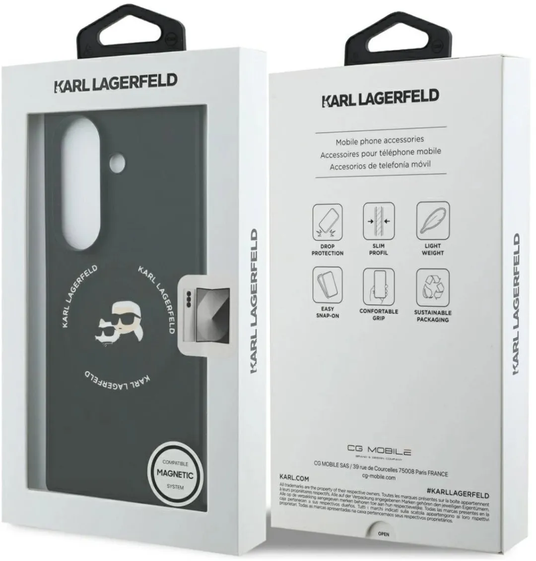 Karl Lagerfeld Case Karl&Choupette Logo Zwart - Samsung Galaxy Z Fold7