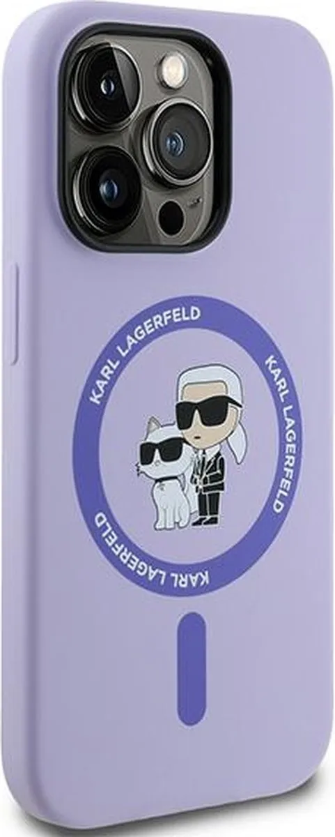 Karl Lagerfeld KLHMP14LSCMKCRHU iPhone 14 Pro Hoesje - Paars