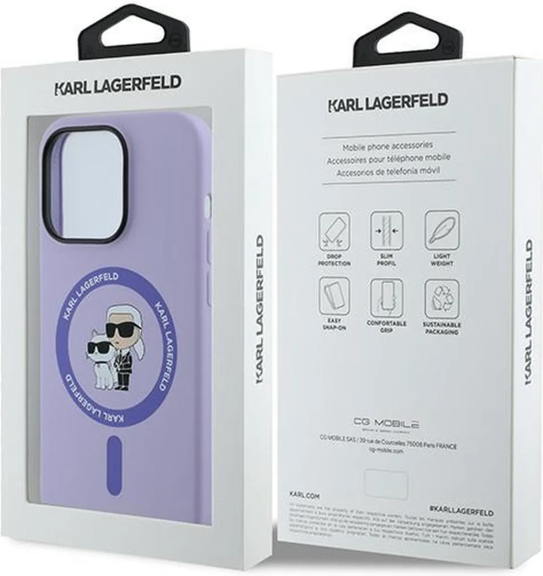 Karl Lagerfeld KLHMP14LSCMKCRHU iPhone 14 Pro Hoesje - Paars - afbeelding 6 van 6