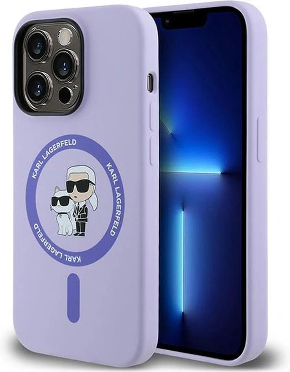 Karl Lagerfeld KLHMP14LSCMKCRHU iPhone 14 Pro Hoesje - Paars