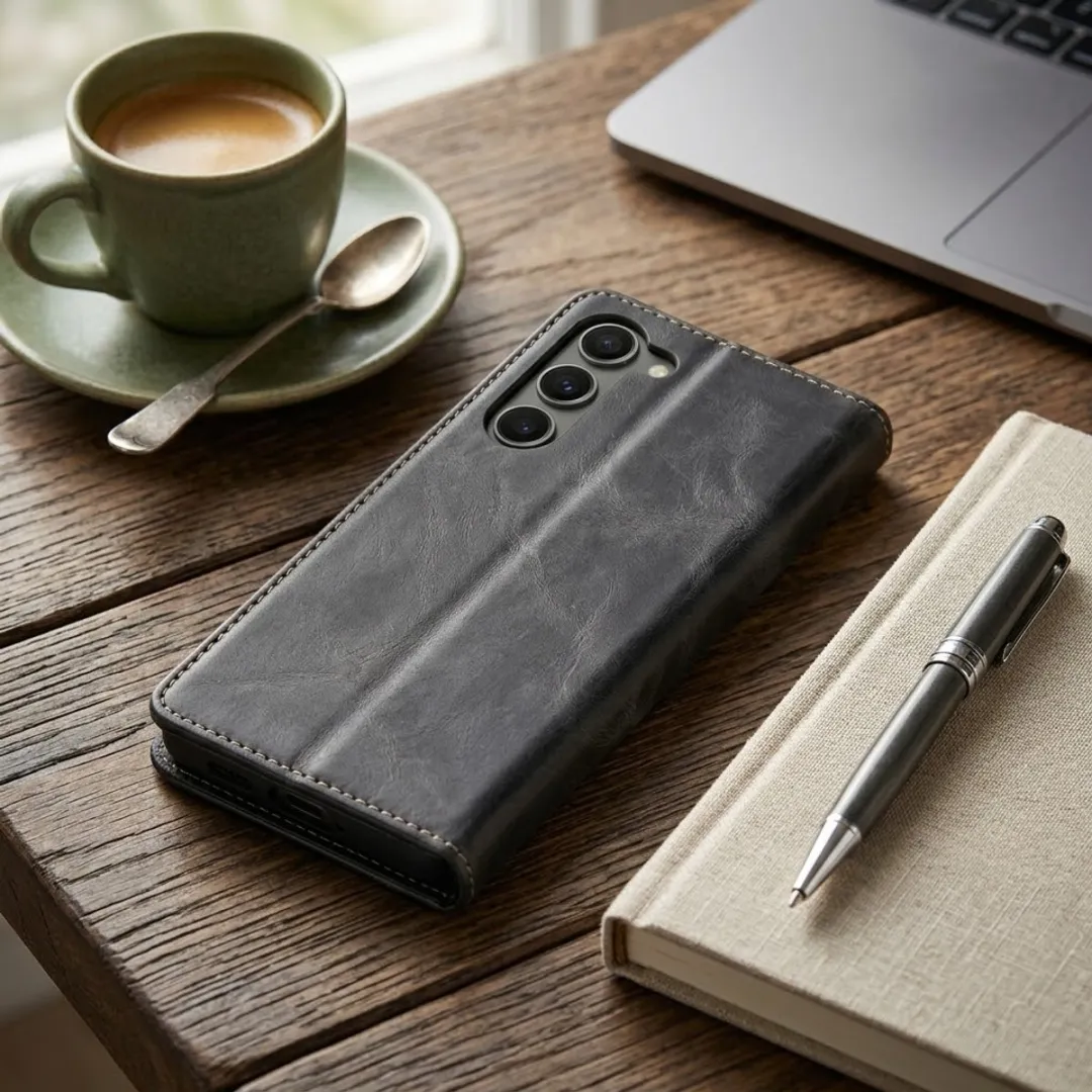 NUVEX Zwart Wallet Case Samsung Galaxy S23 - Magneetsluiting
