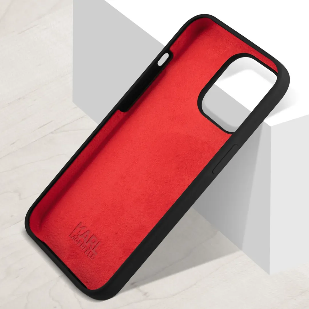 Karl Lagerfeld Silicone Hoesje iPhone 13 Mini - Zwart - MPN 3666339029135