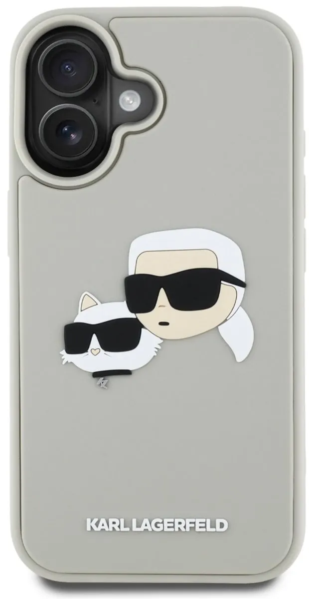 Karl Lagerfeld Rubber Dubbele Hoesje iPhone 16 - Transparent