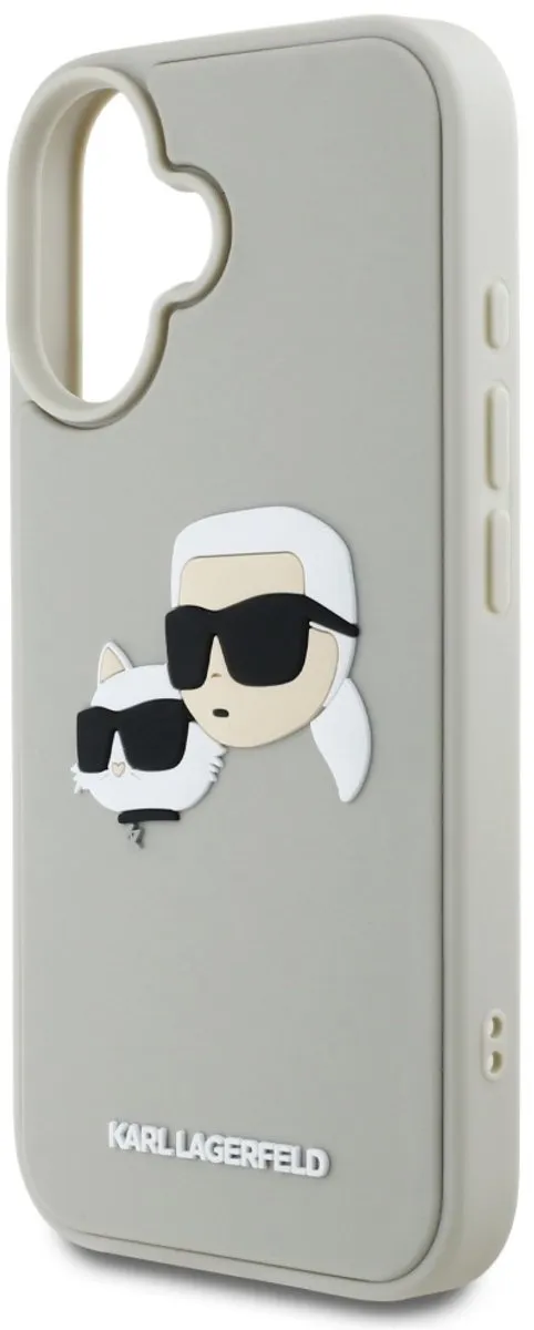 Karl Lagerfeld Rubber Dubbele Hoesje iPhone 16 - Transparent
