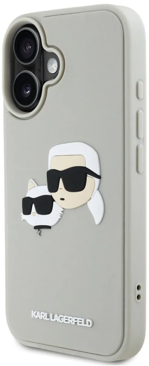 Karl Lagerfeld Rubber Dubbele Hoesje iPhone 16 - Transparent