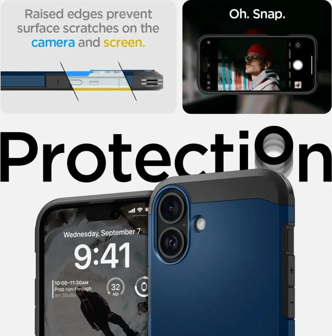 Spigen Tough Armor ACS06901 Hoesje - iPhone 16 Plus - Blauw