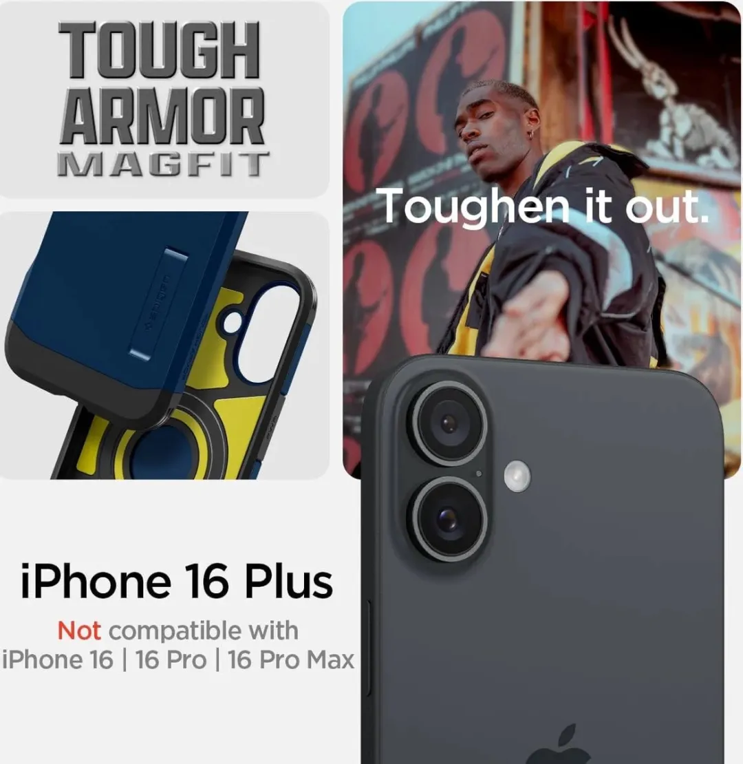 Spigen Tough Armor ACS06901 Hoesje - iPhone 16 Plus - Blauw