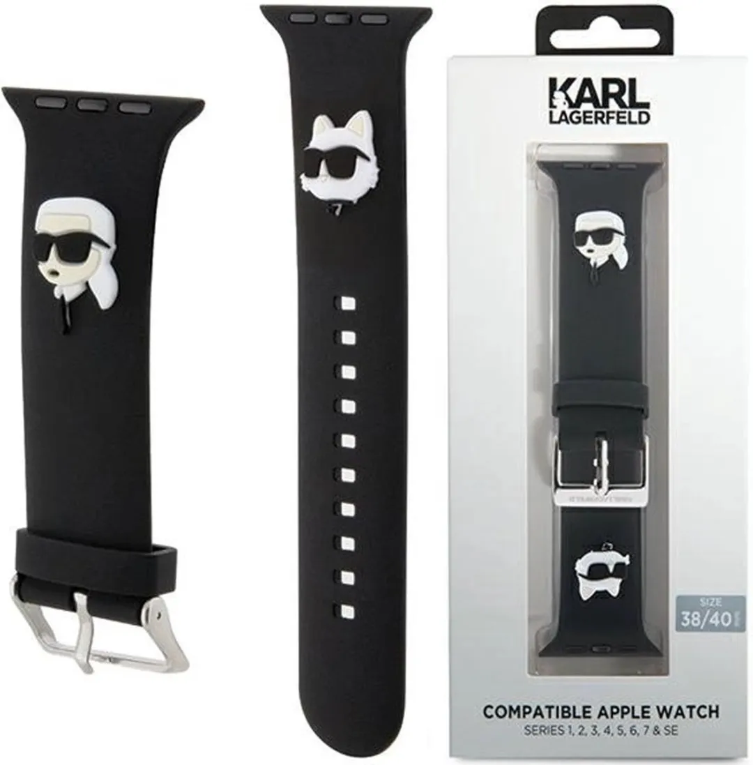 Karl Lagerfeld Karl&Choupette 3D Hoofdband Apple Watch 38/40/41mm - Zwart