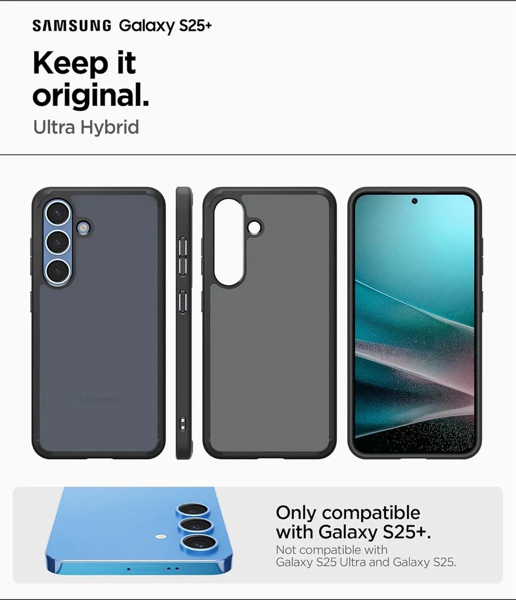 Spigen Galaxy S25 Plus Ultra Hybrid Back Cover - Zwart