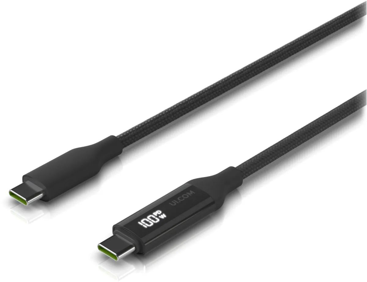 Ubiquiti UACC-Cable-USB-100W-2M-BK USB-C Kabel - 2m - Zwart/Grijs