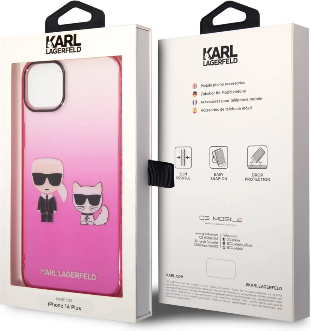 Karl Lagerfeld Back Cover iPhone 14 Plus - Roze - MagSafe - afbeelding 6 van 6